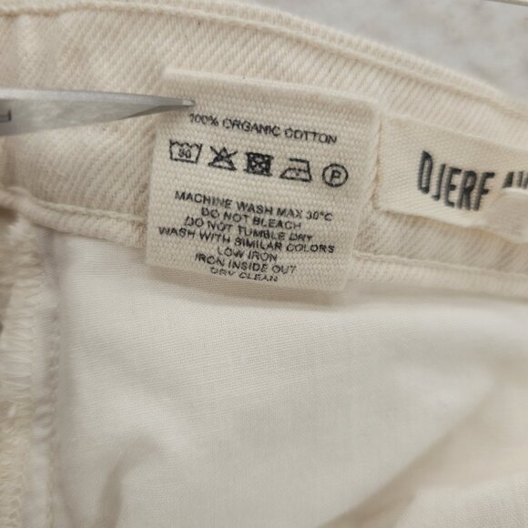 DJERF AVENUE Cream Relaxed Jeans Button Fly Organic Cotton Size 28 - Picture 9 of 9